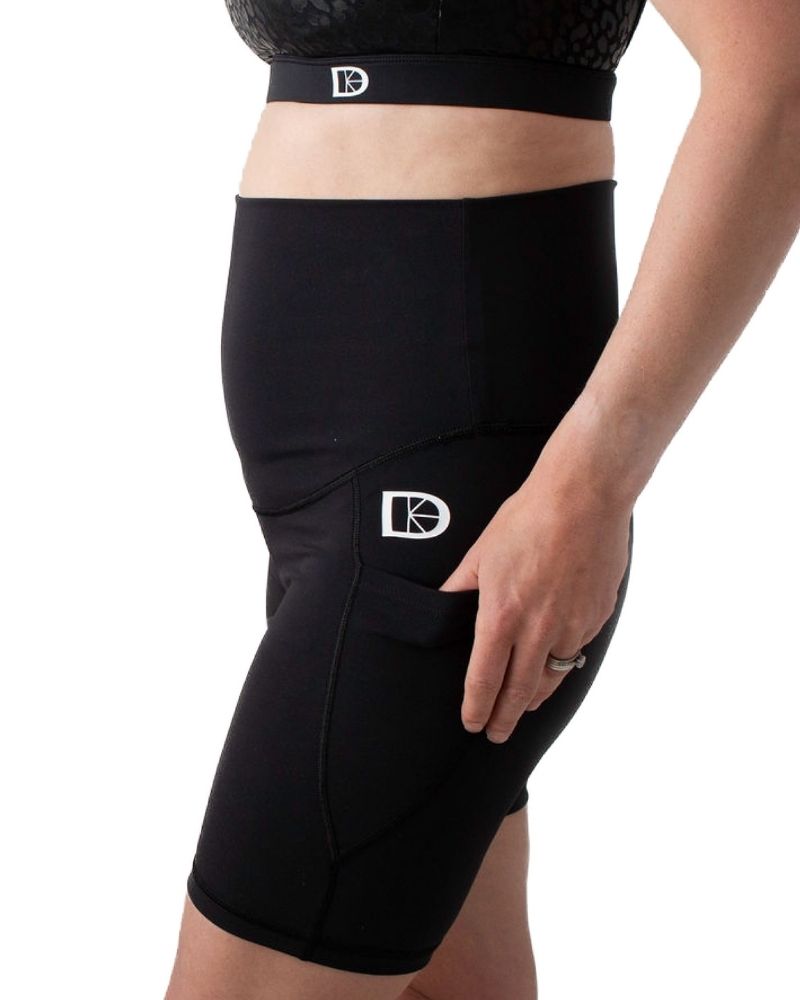 Black cycling shorts pocket view
