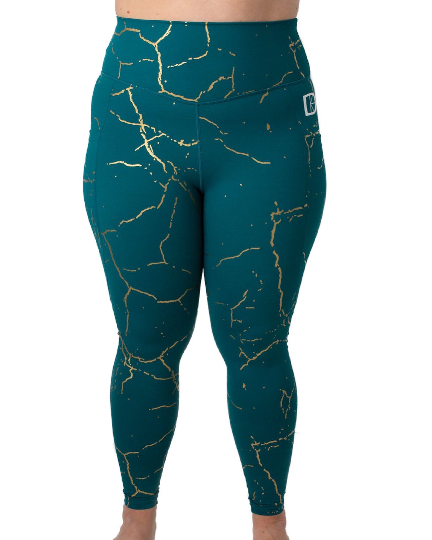 Emerald and green postnatal leggings