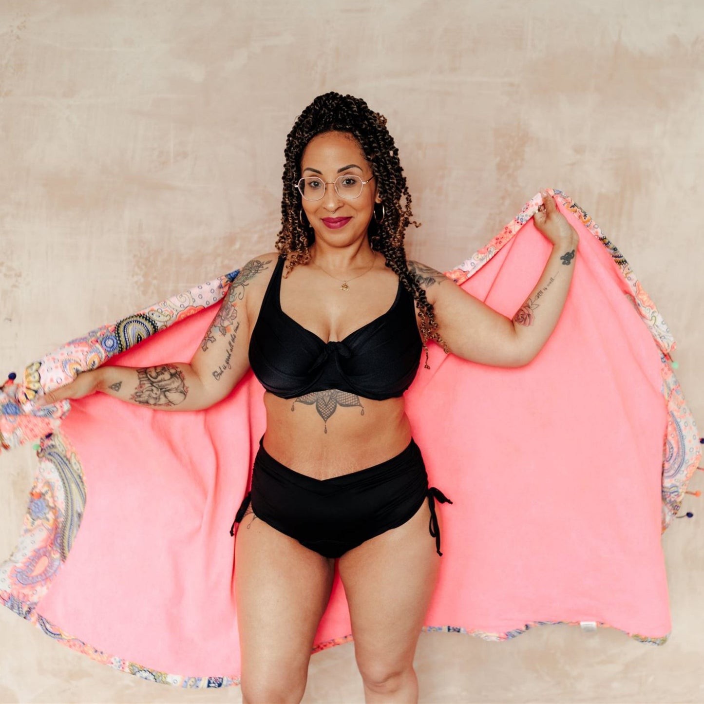 NIXI Body Zoe Bikini Black absorbent two-way side tie up periods bladder leaks 15ml 3 tampons
