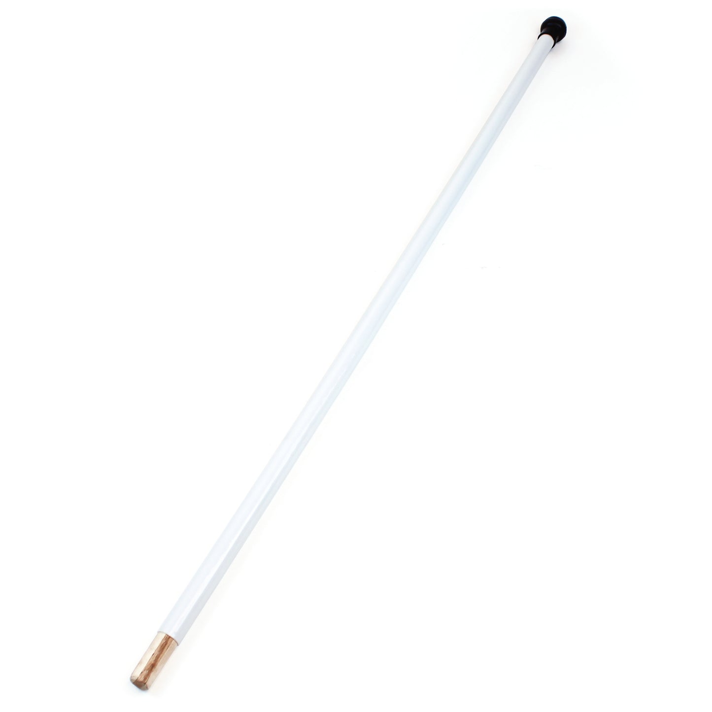 Aresson Wood Rounders Post with Safety Pommel 1.2M, White (no base)