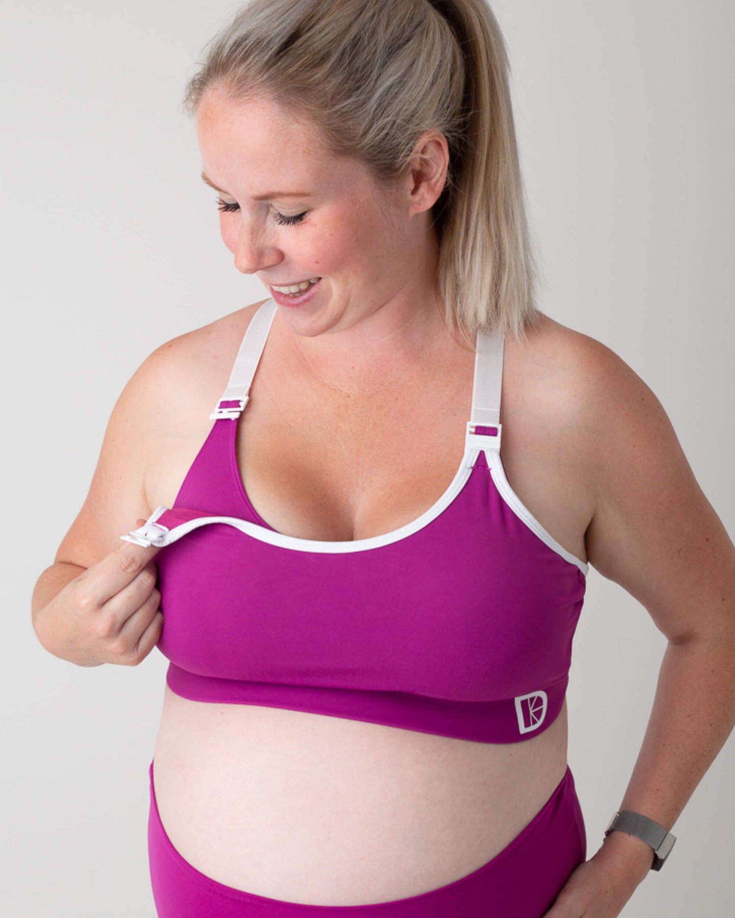 Breastfeeding sports bra open