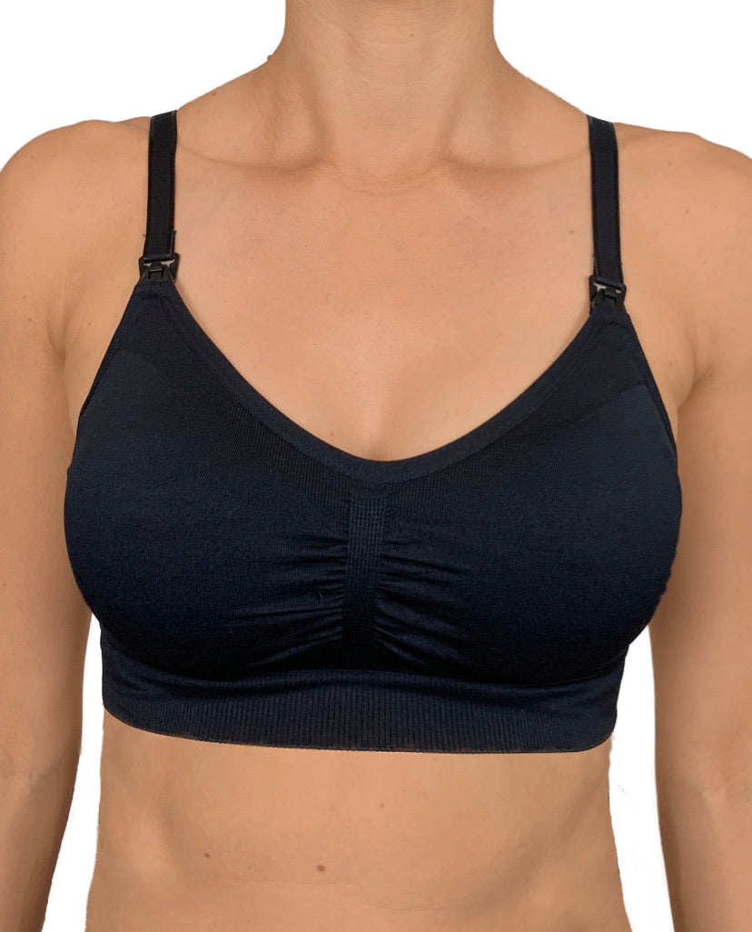 breastfeeding bra black