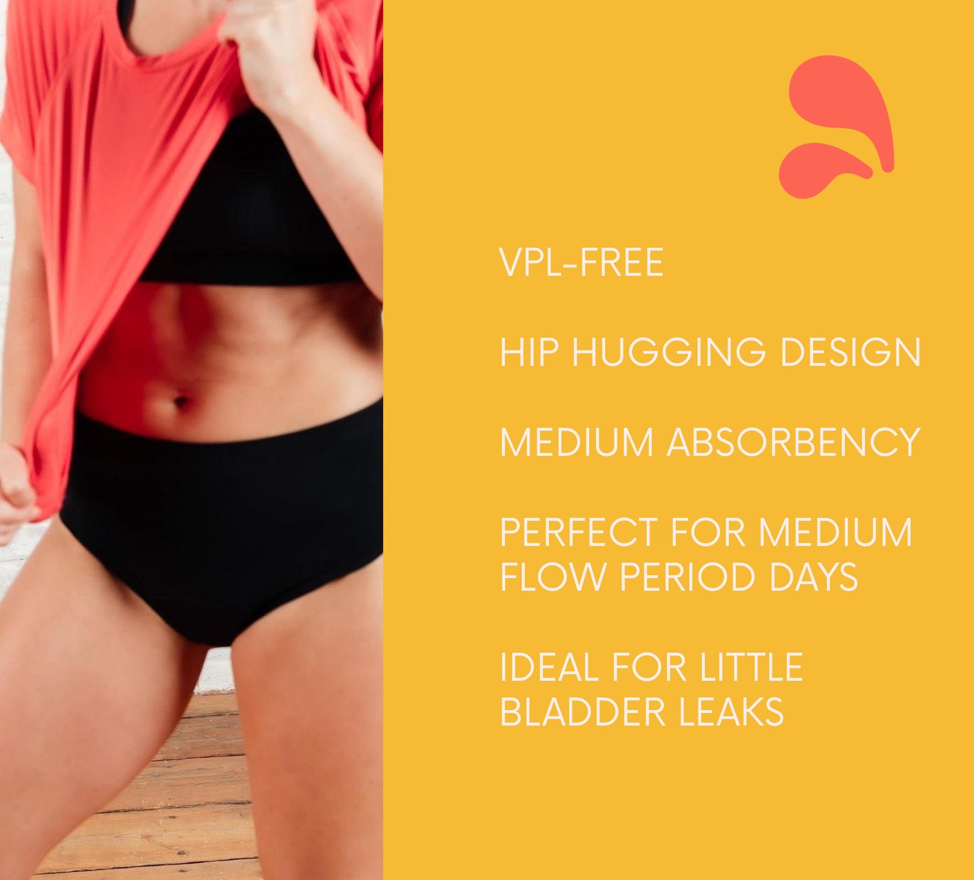Susie Sporty Hip Hugger Black Knickers